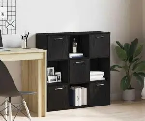 vidaXL Bibliotecă, stejar negru, 90x28x90 cm, lemn prelucrat