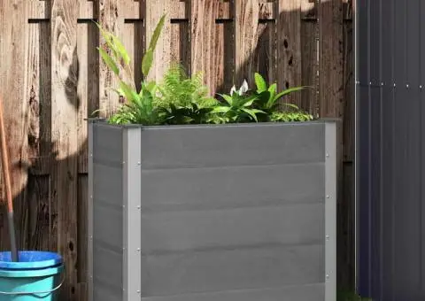 Strat înălțat de grădină, gri, 100 x 50 x 91 cm, WPC - 1/5