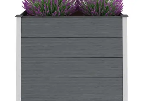 Strat înălțat de grădină, gri, 100 x 50 x 91 cm, WPC - 3/5