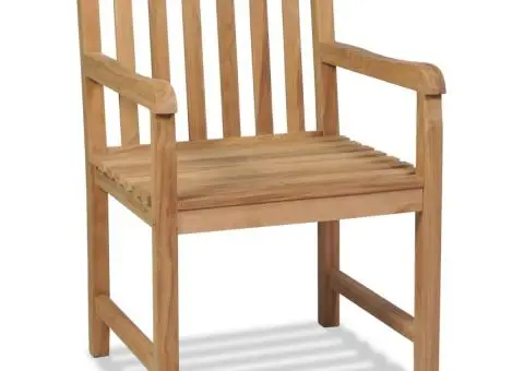 Scaune de exterior, 2 buc., lemn masiv de tec - 2/5