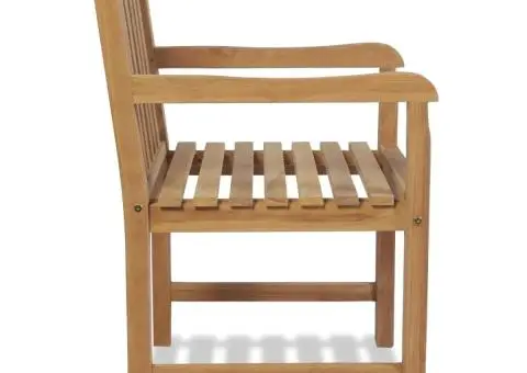 Scaune de exterior, 2 buc., lemn masiv de tec - 4/5