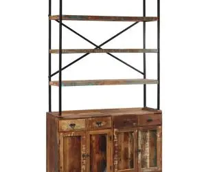 vidaXL Servantă cu rafturi, 120x35x200 cm, lemn masiv reciclat