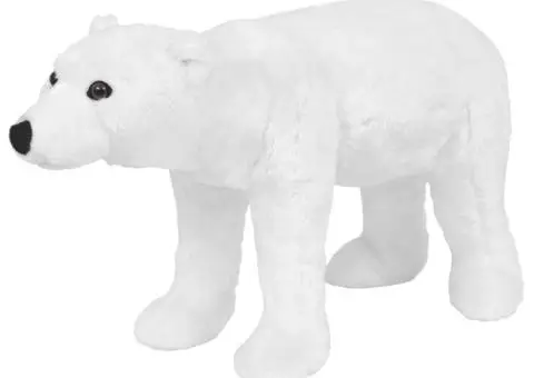 Urs polar din pluș de jucărie în picioare, alb, XXL - 1/5