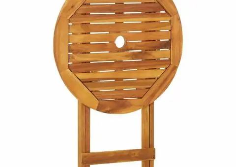 Set mobilier bistro pliabil, 3 piese, lemn masiv de acacia - 4/5