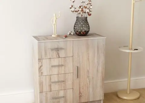 Dulap, stejar, 79x35x88 cm, lemn prelucrat - 1/5