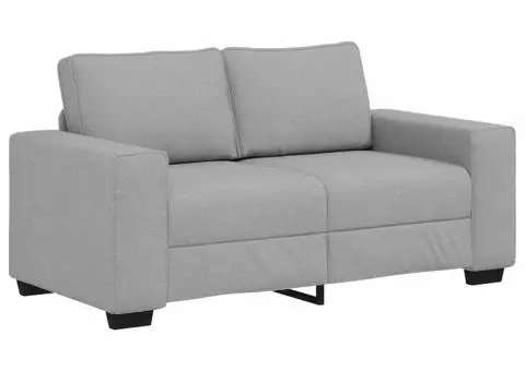 Set de canapele cu perne, 3 piese, gri nor, textil - 4/5