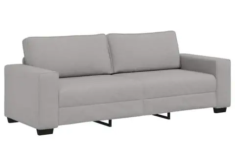 Set de canapele cu perne, 3 piese, gri nor, textil - 5/5