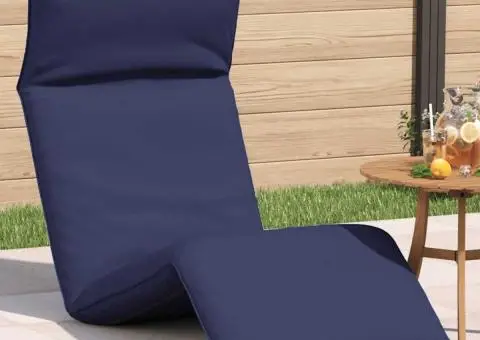 Șezlong pliabil, bleumarin, 175x54x8,5 cm, țesătură Oxford - 1/5