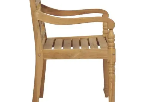 Scaune Batavia, 2 buc., lemn masiv de tec - 4/5