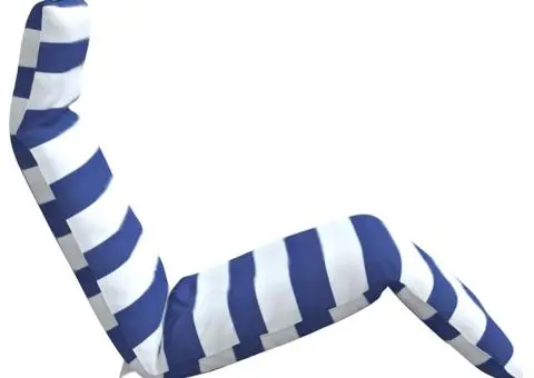 Șezlong pliabil, albastru și alb, 175x54x8,5 cm țesătură Oxford - 5/5