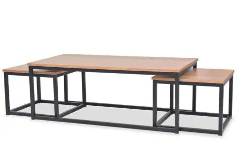 Set de măsuțe de cafea, 3 piese, frasin - 1/5