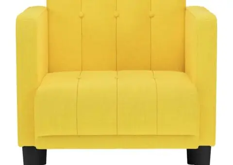 Canapea scaun cu cotiere, galben deschis, 53 cm, textil - 3/5