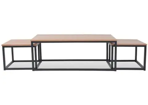 Set de măsuțe de cafea, 3 piese, frasin - 3/5