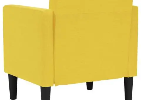 Canapea scaun cu cotiere, galben deschis, 53 cm, textil - 5/5