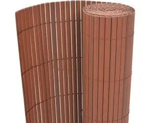 vidaXL Gard de grădină cu două fețe, maro, 90 x 300 cm, PVC