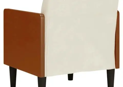 Canapea Scaun cu cotiere, crem, 55 cm, catifea - 5/5