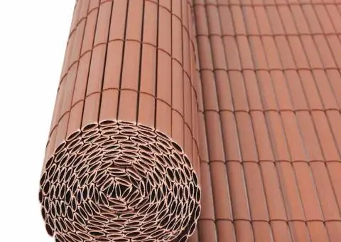 Gard de grădină cu două fețe, maro, 90 x 300 cm, PVC - 5/5