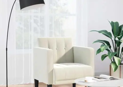 Canapea Scaun cu cotiere, crem, 53 cm, catifea - 1/5