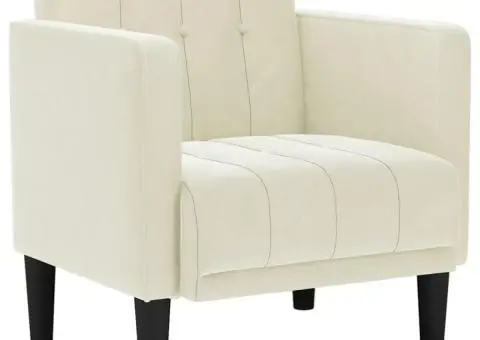 Canapea Scaun cu cotiere, crem, 53 cm, catifea - 2/5