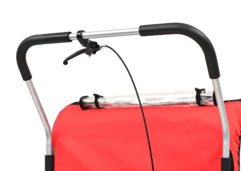 Remorcă bicicletă & cărucior 2-în-1, negru și roșu - 5/5