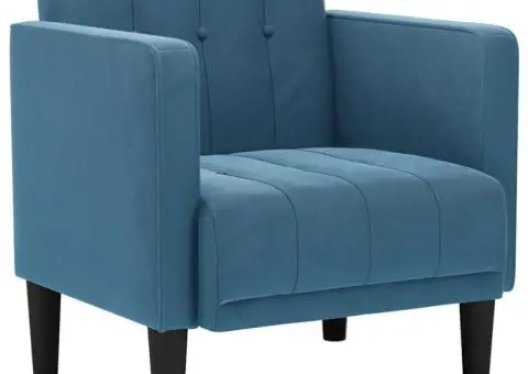 Canapea Scaun cu cotiere, albastru, 53 cm, catifea - 2/5