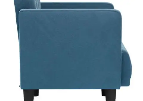 Canapea Scaun cu cotiere, albastru, 53 cm, catifea - 4/5