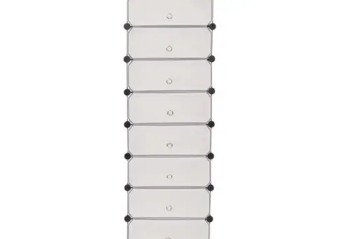 Organizator de pantofi interconectat, 10 compartimente, alb - 3/5