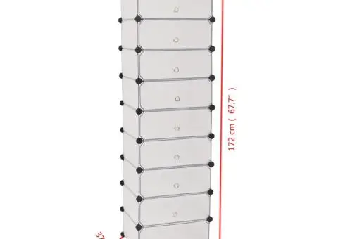 Organizator de pantofi interconectat, 10 compartimente, alb - 5/5