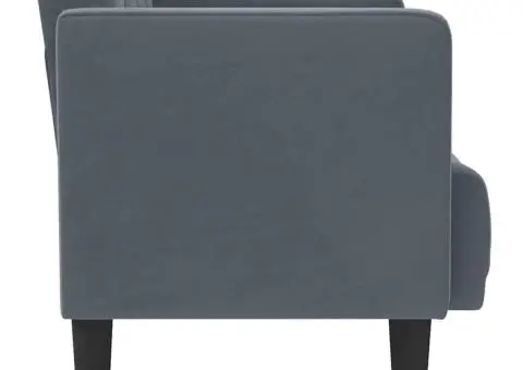 Canapea loveseat, gri închis, 111 cm, catifea - 4/5
