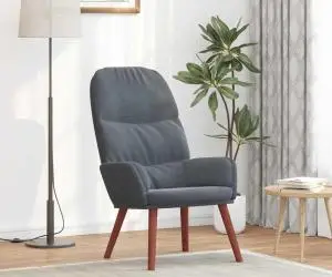 vidaXL Scaun de relaxare, gri închis, catifea