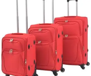 vidaXL Set trolere din material textil, 3 piese, roșu