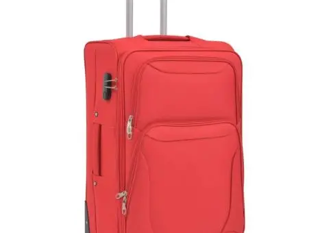 Set trolere din material textil, 3 piese, roșu - 3/5