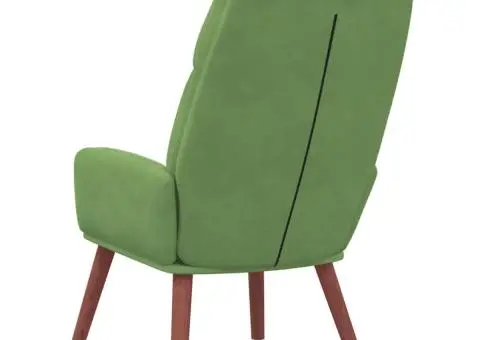 Scaun de relaxare, verde deschis, catifea - 5/5