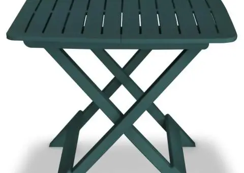Set mobilier bistro pliabil, 3 piese, verde, plastic - 2/5
