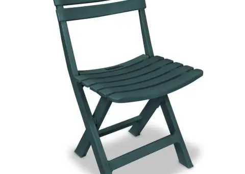 Set mobilier bistro pliabil, 3 piese, verde, plastic - 3/5