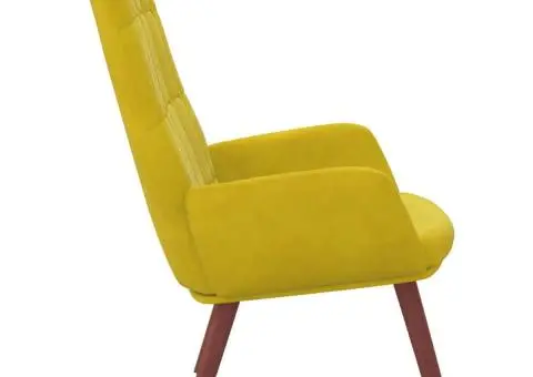 Scaun de relaxare catifea galbena - 4/5