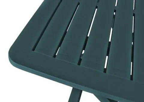 Set mobilier bistro pliabil, 3 piese, verde, plastic - 5/5