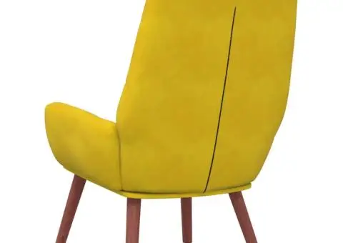 Scaun de relaxare catifea galbena - 5/5