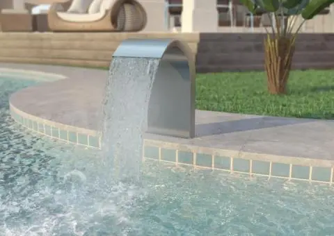 Fântână de piscină, oțel inoxidabil 45x30x65 cm, argintiu - 1/5