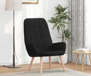 vidaXL Scaun de relaxare, negru, material textil