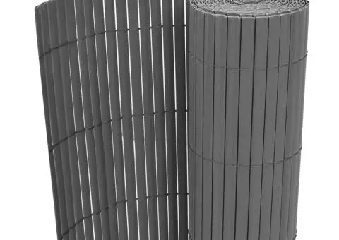 Gard pentru grădină cu două fețe, gri, 90 x 500 cm, PVC - 1/5