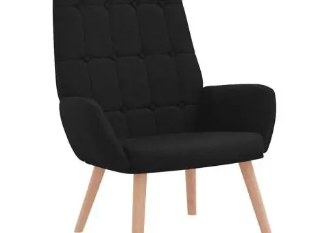 Scaun de relaxare, negru, material textil - 2/5