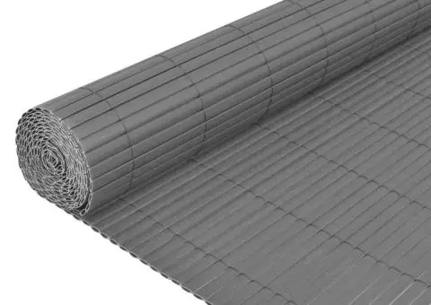 Gard pentru grădină cu două fețe, gri, 90 x 500 cm, PVC - 4/5