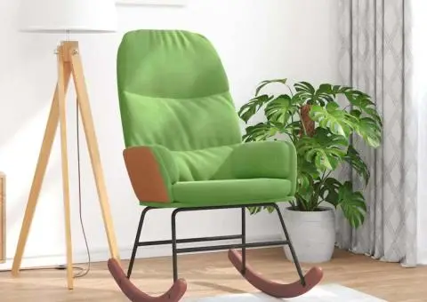 Scaun balansoar, verde deschis, catifea - 1/5