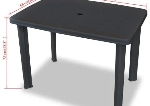 Masă de grădină, antracit, 101 x 68 x 72 cm, plastic - 5/5