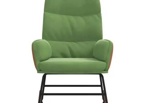 Scaun balansoar, verde deschis, catifea - 3/5