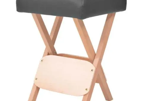 Taburet pliabil de masaj cu șezut gros de 12 cm, negru - 1/4