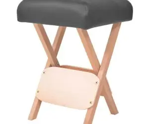 vidaXL Taburet pliabil de masaj cu șezut gros de 12 cm, negru