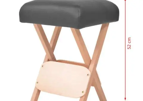 Taburet pliabil de masaj cu șezut gros de 12 cm, negru - 4/4