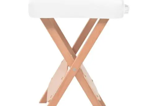 Set taburet și masă masaj pliabile 2 zone, 10 cm grosime, alb - 4/5